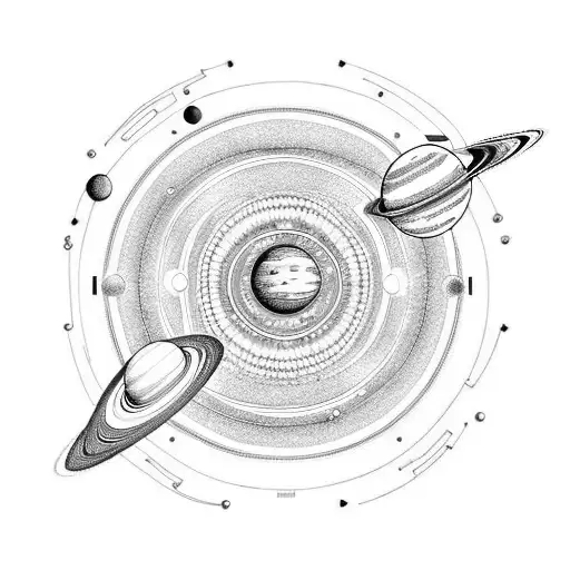 solar system tattoo design idea