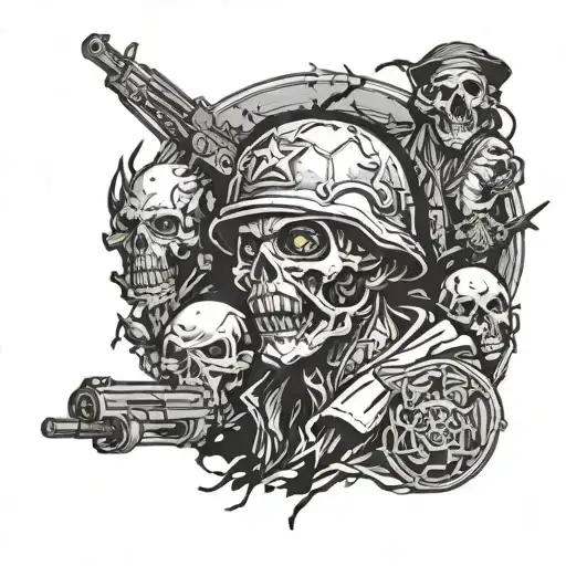 CALL OF DUTY ZOMBIES COVER WITH " SNAGLES BEHINDIT tattoo design idea
