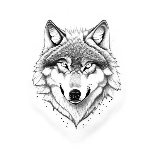 Sweet, kind, cozy wolf tattoo design idea