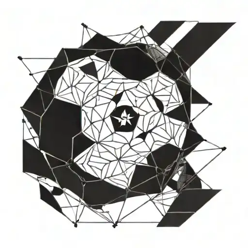A geometric design inspired by the movement of a soccer ball, with Peñarol's emblem as a focal point tattoo design idea