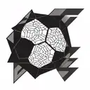 A geometric design inspired by the movement of a soccer ball, with Peñarol's emblem as a focal point tattoo design idea