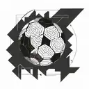 A geometric design inspired by the movement of a soccer ball, with Peñarol's emblem as a focal point tattoo design idea