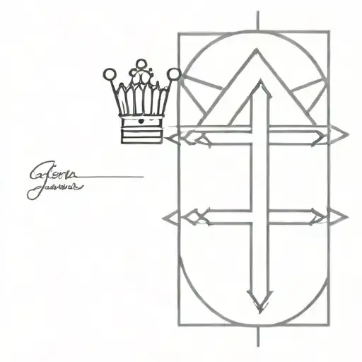 crown cross tattoo design idea