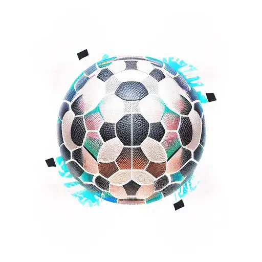 An abstract representation of a soccer stadium, with the client's favorite team's logo prominently displayed in the center tattoo design idea