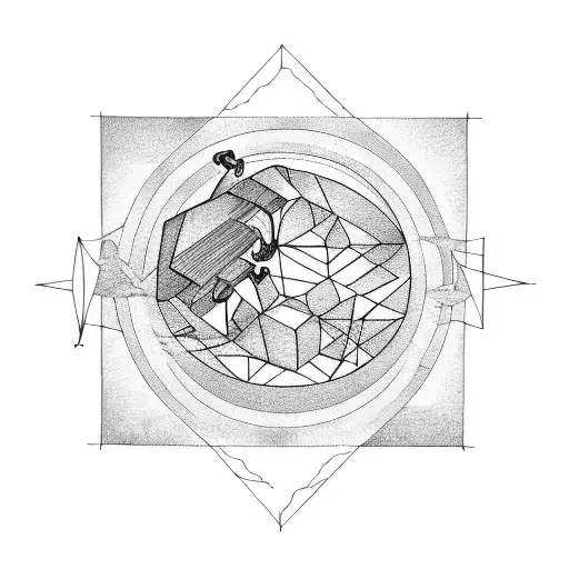 sisyphus pushing the sun in place of a boulder  tattoo design idea