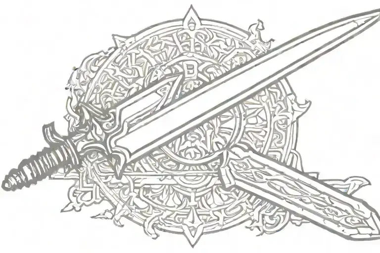 buster sword final fantasy 7 tattoo design idea