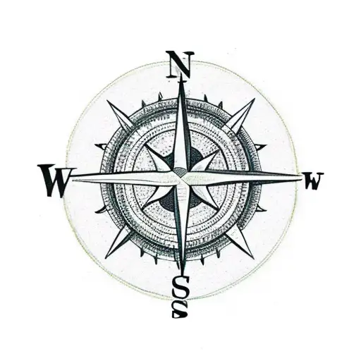 A vintage compass intertwined with a sunflower, symbolizing exploration and growth tattoo design idea