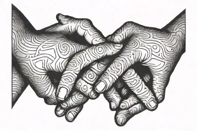 two hands reaching  tattoo design idea
