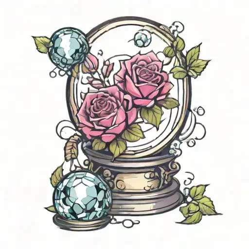 dbz, crystal ball, roses tattoo design idea