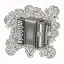 vallenato accordion tattoo design idea