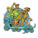 scooby doo gangs running silhouette tattoo design idea