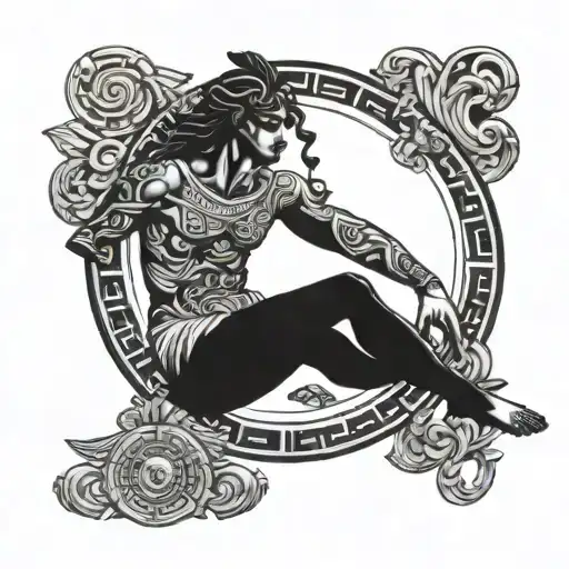 Tattoo inspired by ancient Greece, with references to time  tattoo design idea