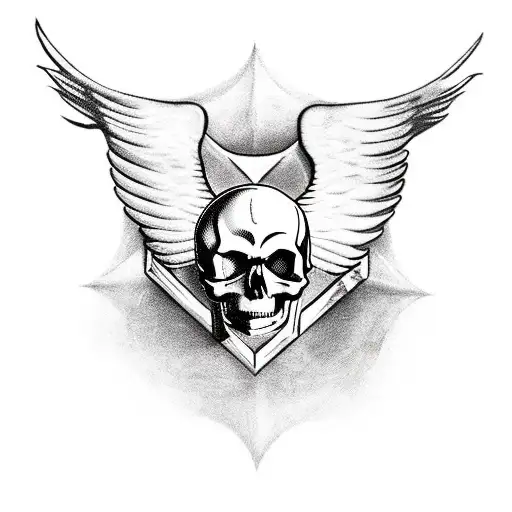 Something with time and one wing that stands for freedom and a skull like a pirate flag tattoo design idea