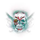 Something with time and a wing that stands for freedom and a skull like a pirate flag tattoo design idea