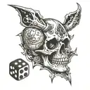 skull and dice tattoo design idea