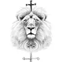 lion lamb Calvary cross  tattoo design idea