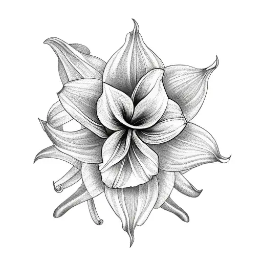 Realism Amaryllis Flower Tattoo Idea