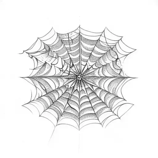 geometric spider web  tattoo design idea