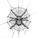 geometric spider web  tattoo design idea