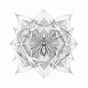 geometric spider web  tattoo design idea