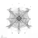 geometric spider web  tattoo design idea