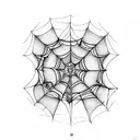 geometric spider web  tattoo design idea