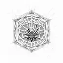 geometric spider web  tattoo design idea