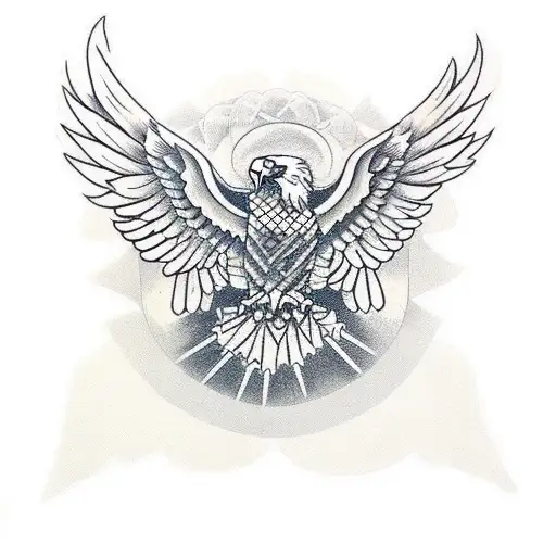 white eagle with Christian Cross tattoo design idea