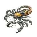 scorpion crawling tattoo design idea