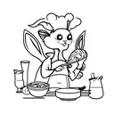 A rabbit cooking a delicious meal tattoo design idea