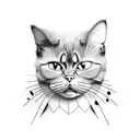 angry cat tattoo design idea