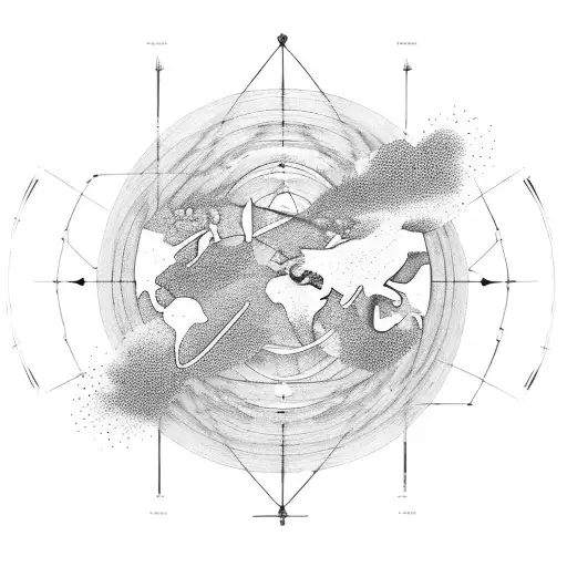 travel universe family atom tattoo design idea