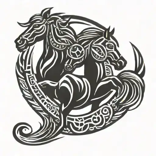 colts  horseshoe  tattoo design idea