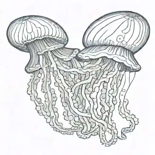 jellyfish vaguely resembles the letter M tattoo design idea