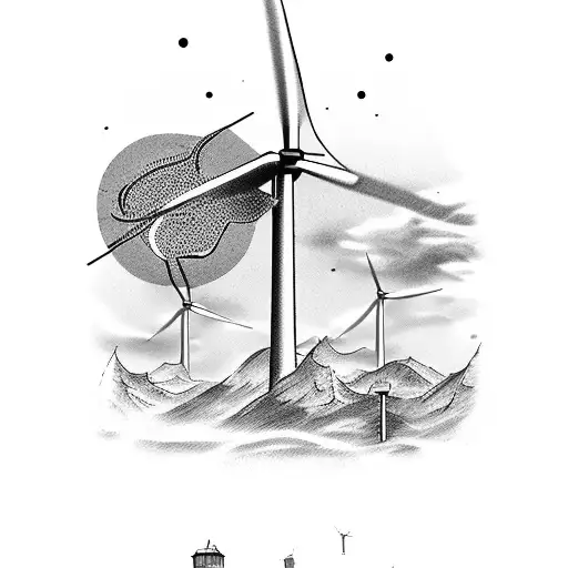wind turbine Sweden tattoo design idea