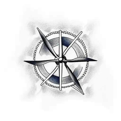 wind turbine with Swedish flag background tattoo design idea