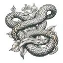 Gemini and the Snake tattoo design idea