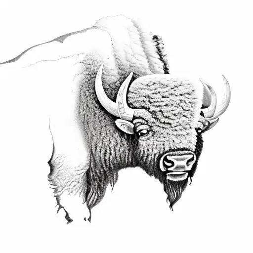 Bison tattoo design idea