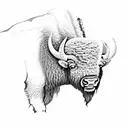 Bison tattoo design idea
