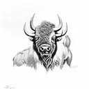 Bison tattoo design idea