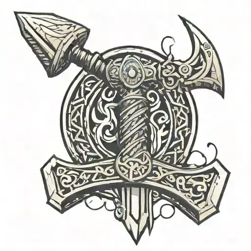 thor hammer tattoo design idea