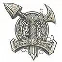 thor hammer tattoo design idea