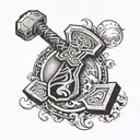 thor hammer tattoo design idea