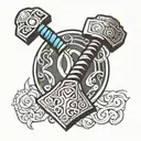 thor hammer tattoo design idea