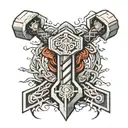 thor hammer tattoo design idea