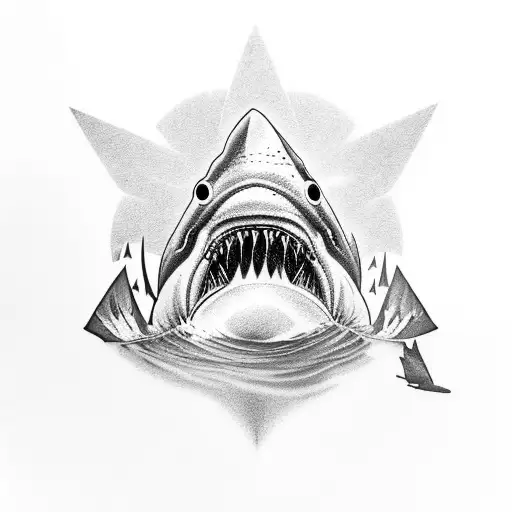 jaws the movie theme tattoo design idea