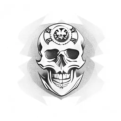 skull and dice tattoo design idea