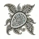 Paisley pattern tattoo design idea