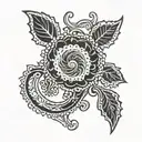 Paisley pattern tattoo design idea
