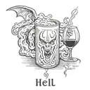 satan hell alcohol tattoo design idea